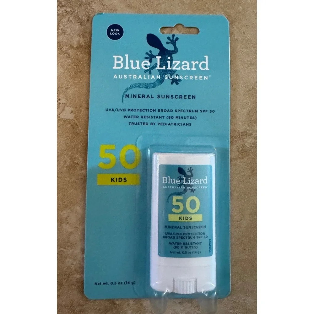 2-Blue Lizard Mineral Sunscreen Stick SPF 50 Kids 0.5oz each NEW